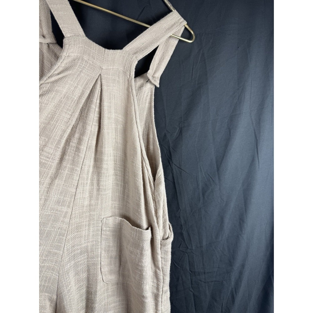 Free People Jumpsuit Sz XS Tan 100% Cotton Sun Drenched Overalls Boho Resort - Picture 6 of 9